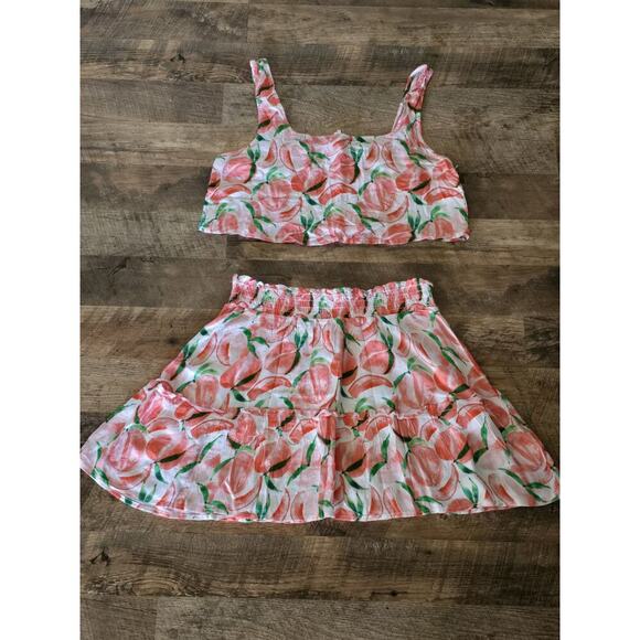 Anthropologie Breezy Cover-up Skirt Set Size Medium Smocked Waist Band & Back - Picture 2 of 8